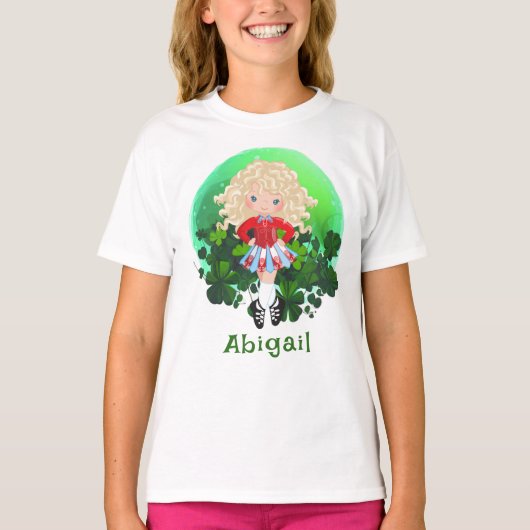 Irish Dance St. Patrick's Day Green Kleeblatts T-Shirt (Vorderseite)