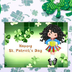 Irish Dance St. Patrick's Day Grüne Kleeblätter Karte