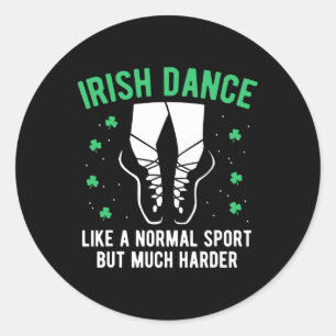 Irish Dance Women Girls Dancing Runder Aufkleber