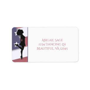 Irish Dancer American Flag Hard Shoe Dance Address Adressaufkleber