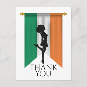 Irish Dancer and Flag Ireland Dance Danke Postkarte