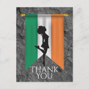 Irish Dancer and Flag Ireland Dance Danke Postkarte