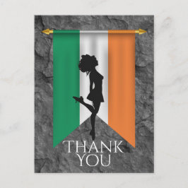 Irish Dancer and Flag Ireland Dance Danke Postkarte