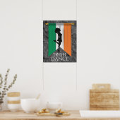 Irish Dancer and Flag Ireland Hard Shoe Dance Poster (Küche)