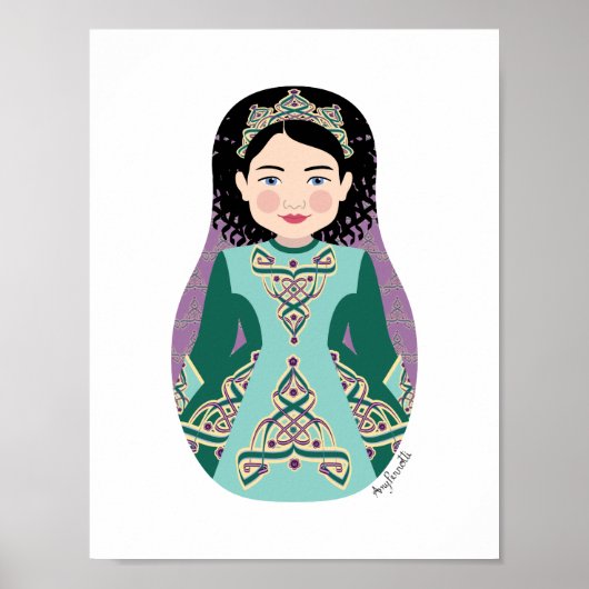 Irish Dancer Black Hair Matryoshka Poster (Vorne)