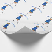 Irish Dancer Blonde in Blue Geschenkpapier (Ecke)