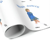 Irish Dancer Blonde in Blue Geschenkpapier (Rolleneckpunkt)
