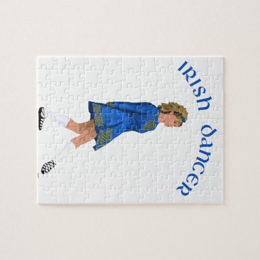 Irish Dancer Blonde in Blue Puzzle (Horizontal)
