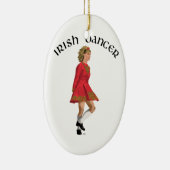 Irish Dancer Blonde in Red Keramik Ornament (Rechts)