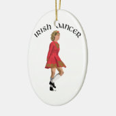 Irish Dancer Blonde in Red Keramik Ornament (Links)