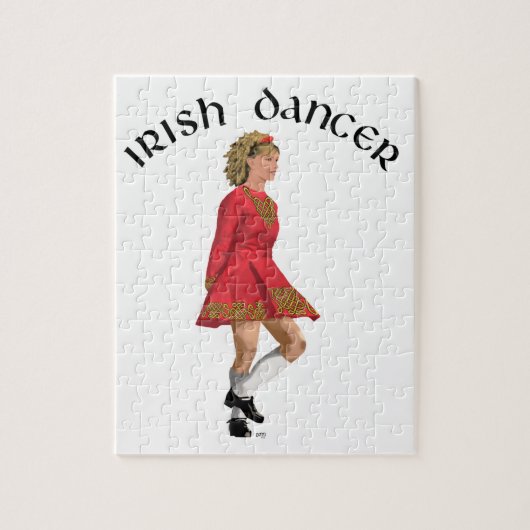 Irish Dancer Blonde in Red Puzzle (Vertikal)