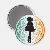Irish Dancer Celtic Flag Magnet (Vorderseite/Rückseite)