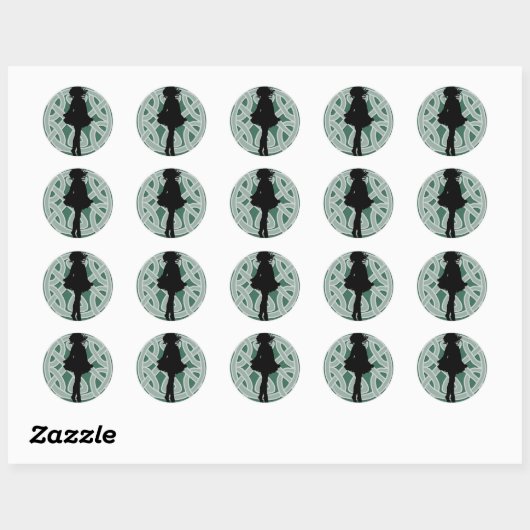Irish Dancer Celtic Green Sticker (Blatt)