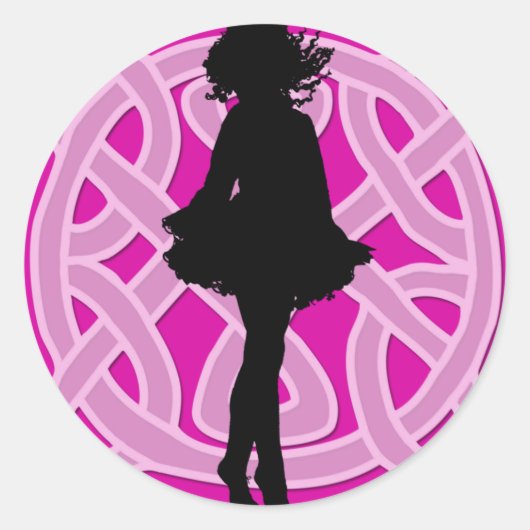 Irish Dancer Celtic Hot Pink Sticker (Vorderseite)