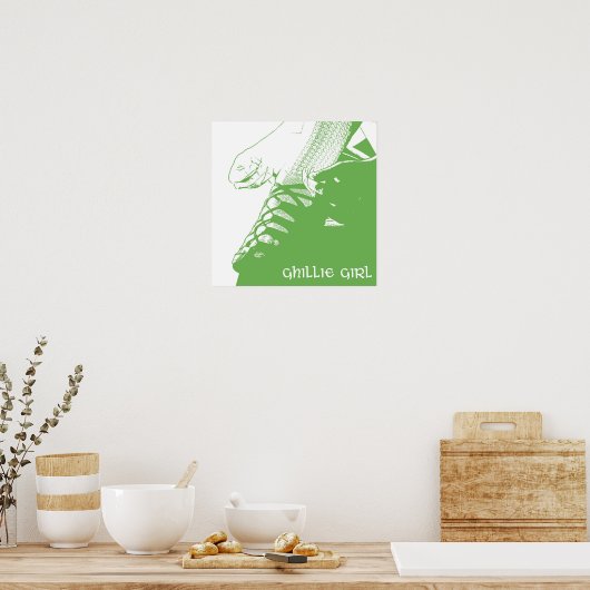 Irish Dancer Ghillie Girl Green Poster (Küche)