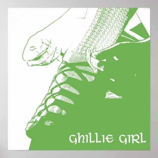 Irish Dancer Ghillie Girl Green Poster (Vorne)