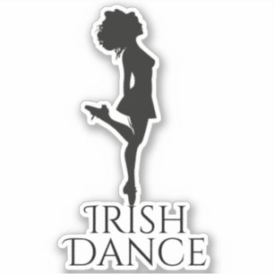 Irish Dancer Hard Shoe Black and White Dance Aufkleber