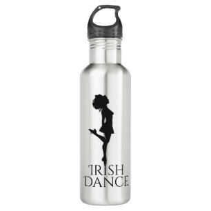 Irish Dancer Hard Shoe Black and White Dance Edelstahlflasche