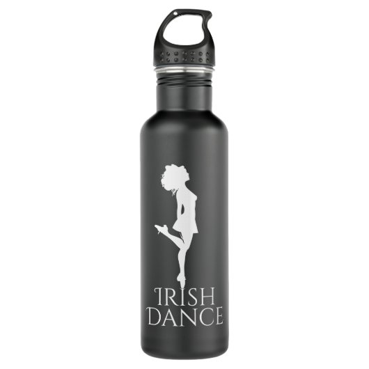 Irish Dancer Hard Shoe Black and White Dance Edelstahlflasche (Vorderseite)