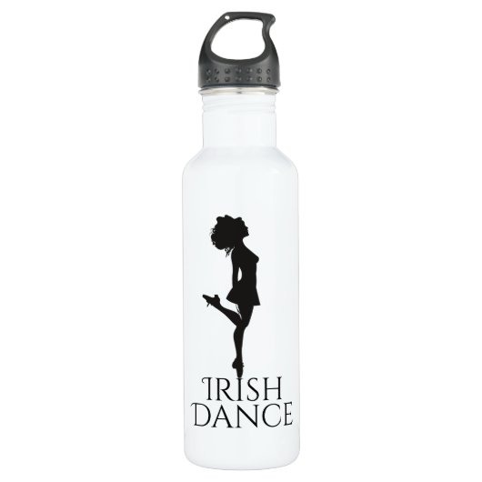 Irish Dancer Hard Shoe Black and White Dance Edelstahlflasche (Vorderseite)
