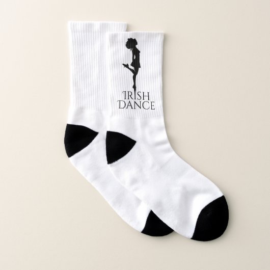 Irish Dancer Hard Shoe Black and White Dance Socken (Paar)