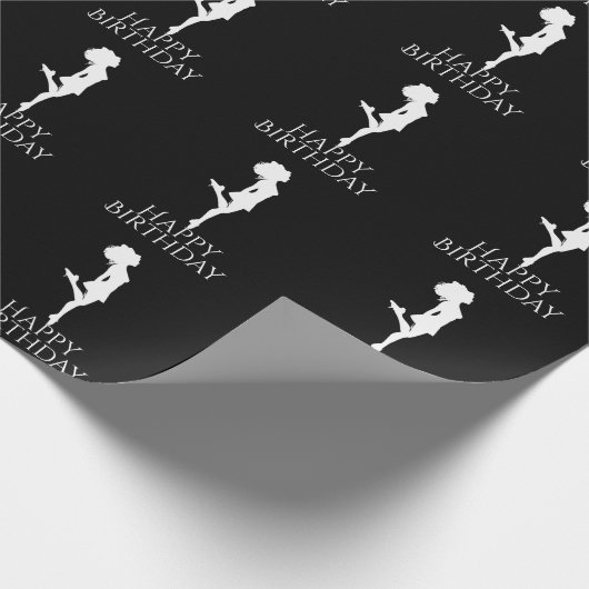 Irish Dancer Hard Shoe Schwarz-weiße Tanz Geburtst Geschenkpapier (Ecke)