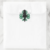 Irish Dancer Harduh/Forest Green Heart Kleeblatt Quadratischer Aufkleber (Tasche)