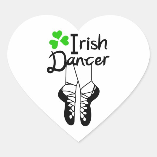 Irish Dancer Herz-Aufkleber (Vorderseite)