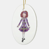 Irish Dancer in Lila Keramik Ornament (Links)