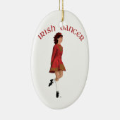 Irish Dancer in Red Keramik Ornament (Rechts)
