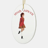 Irish Dancer in Red Keramik Ornament (Links)