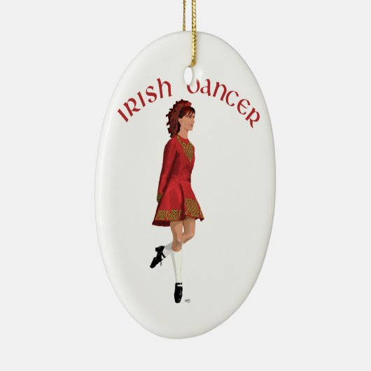 Irish Dancer in Red Keramik Ornament (Rechts)