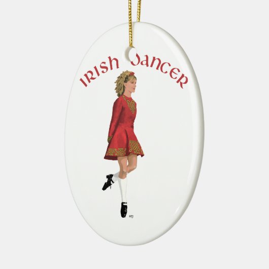 Irish Dancer in Red Keramikornament (Links)