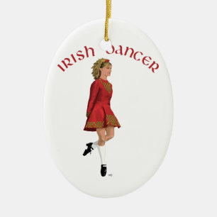 Irish Dancer in Red Keramikornament