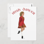 Irish Dancer in Red Postkarte (Vorne/Hinten)