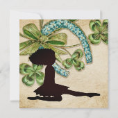 Irish Dancer, Kleeblatt und Horseshoe Birthday Inv Einladung (Rückseite)