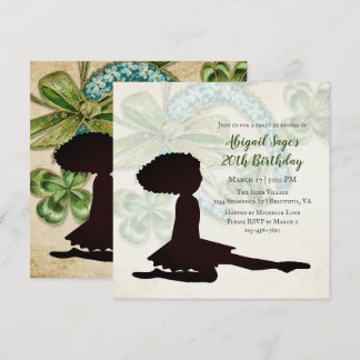 Irish Dancer, Kleeblatt und Horseshoe Birthday Inv Einladung