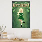 Irish Dancer mit Blond Hair Happy Birthday Dance Poster (Küche)