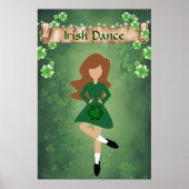 Irish Dancer mit Braunhaar | Irish Dance Poster (Vorne)