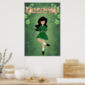 Irish Dancer mit schwarzem Haar | Irish Dance Poster (Küche)