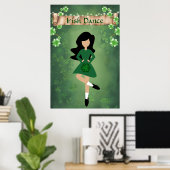 Irish Dancer mit schwarzem Haar | Irish Dance Poster (Heimbüro)