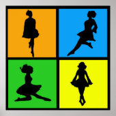 Irish Dancer Silhouetten Poster (Vorne)