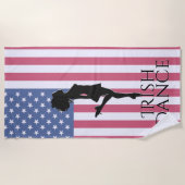 Irish Dancer und American Flag Hard Shoe Dance Strandtuch (Vorderseite)
