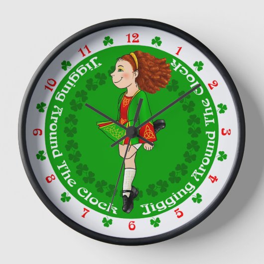Irish Dancer's, Irish Dancing Clock Uhr (Vorderseite)