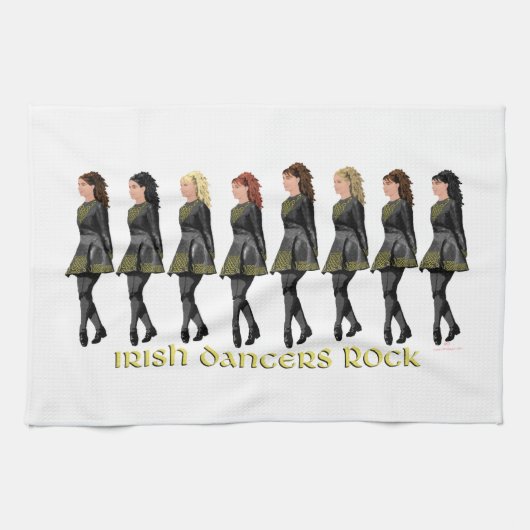 Irish Dancers Rock Geschirrtuch (Horizontal)