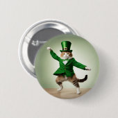 Irish Dancing Cat leprechaun St Patrick's Day Butt Button (Vorne & Hinten)