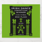 Irish Dancing Competition Certificate Schaumweinetikett (Einzelnes Label)