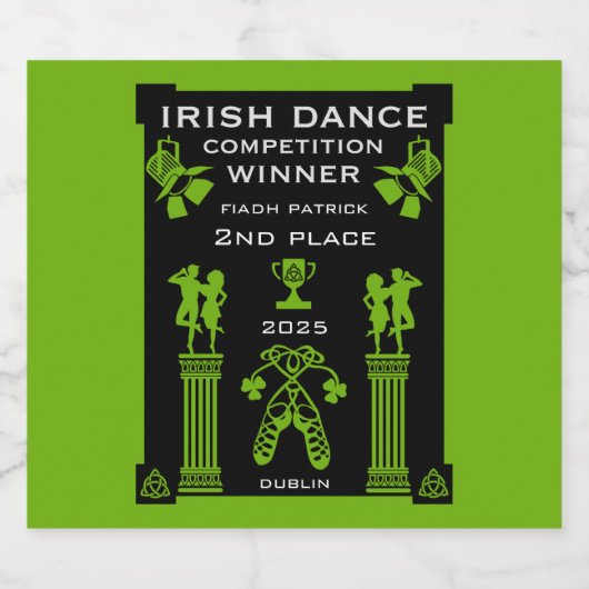 Irish Dancing Competition Certificate Schaumweinetikett (Einzelnes Label)