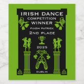 Irish Dancing Competition Certificate Weinetikett (Einzelnes Label)