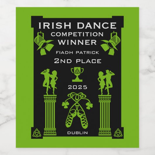 Irish Dancing Competition Certificate Weinetikett (Einzelnes Label)